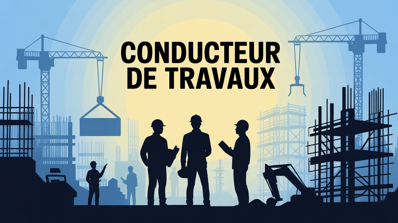 chantier BTP silhouettes travailleurs comment devenir conducteur de travaux