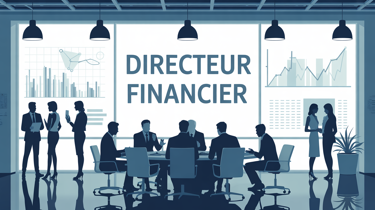 comment devenir directeur financier bureau moderne silhouettes graphiques