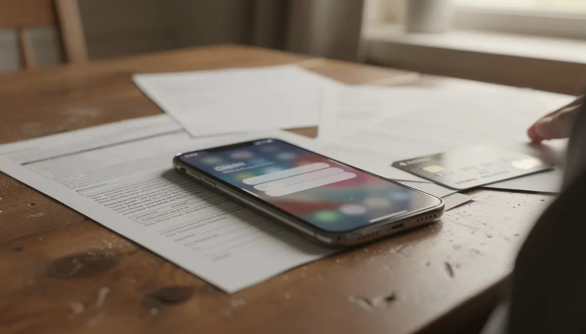 credit instantane demande sur smartphone table