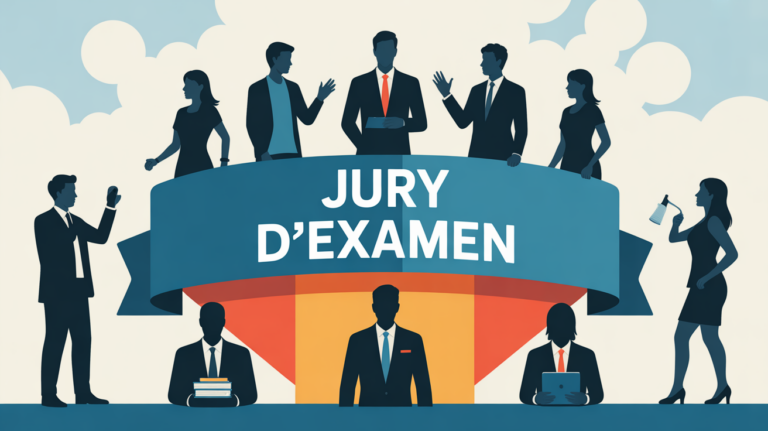 tableau jury d'examen silhouettes échange