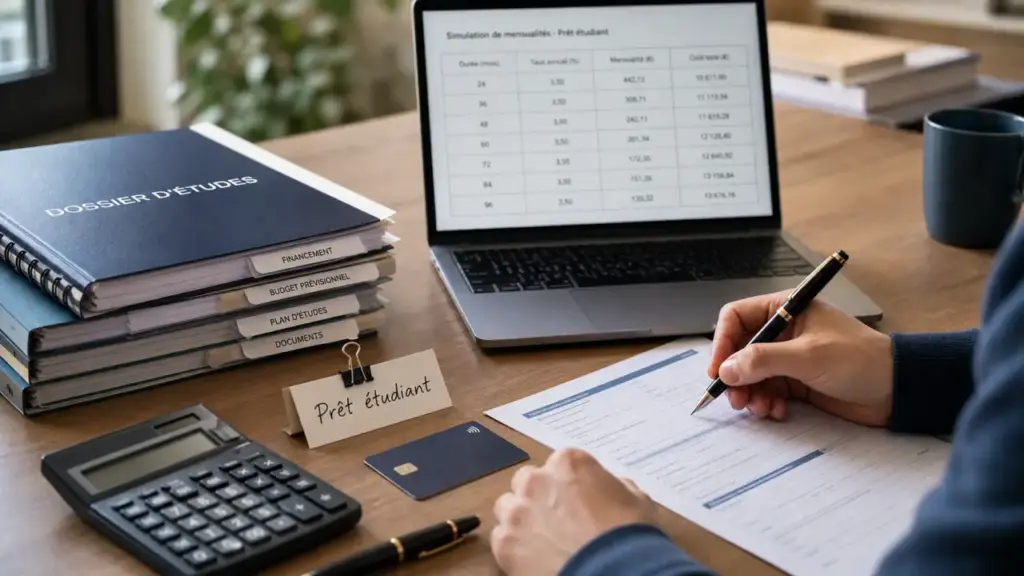 pret étudiant credit mutuel : simulation de mensualités et formulaire bancaire