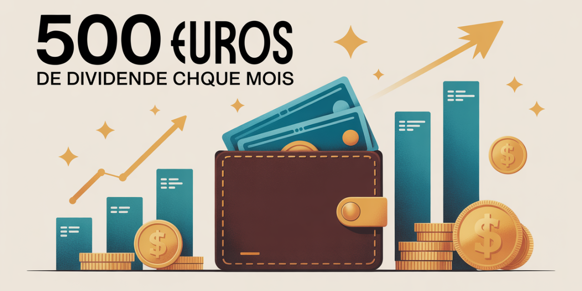 500 euros de dividende par mois, illustration portefeuille et graphique
