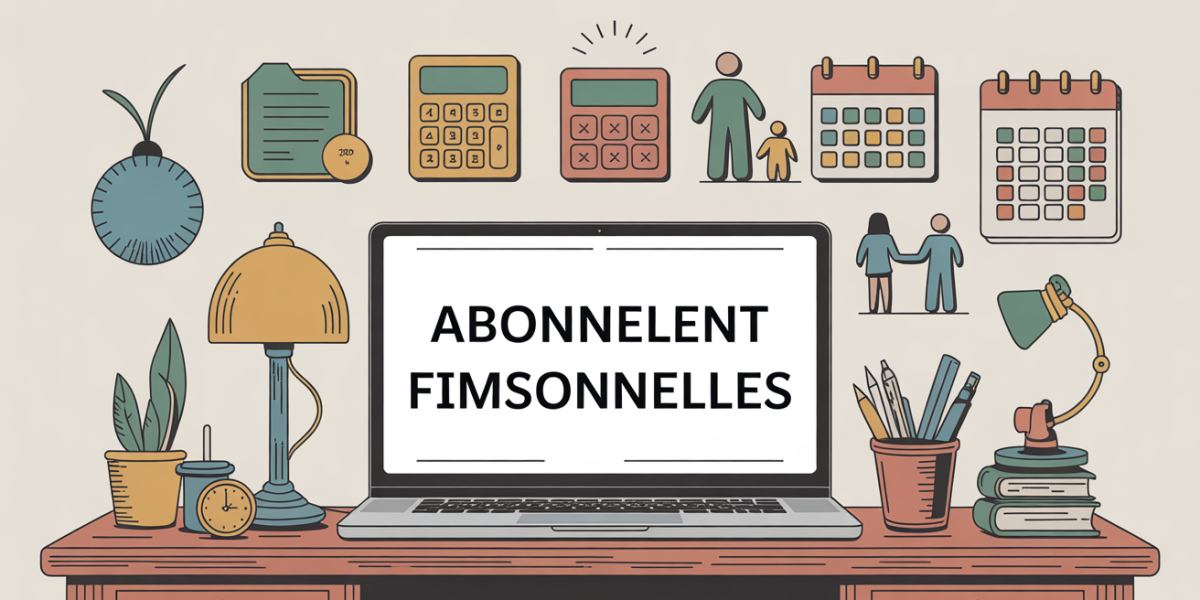 Illustration moderne abonnement finances personnelles ordinateur et icônes