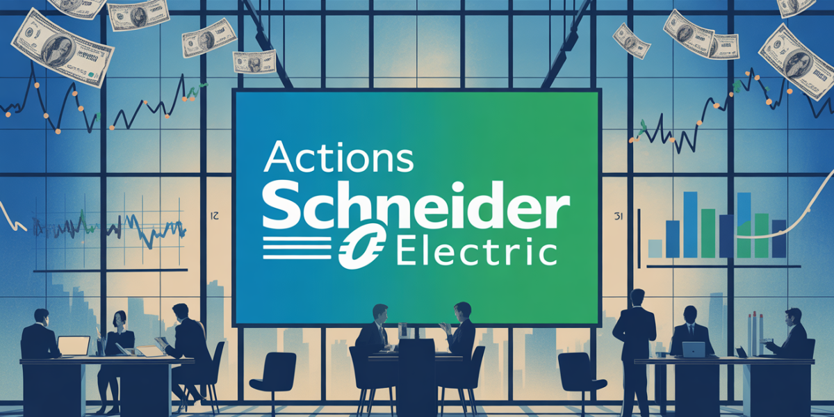 actions schneider electric sur fond boursier moderne