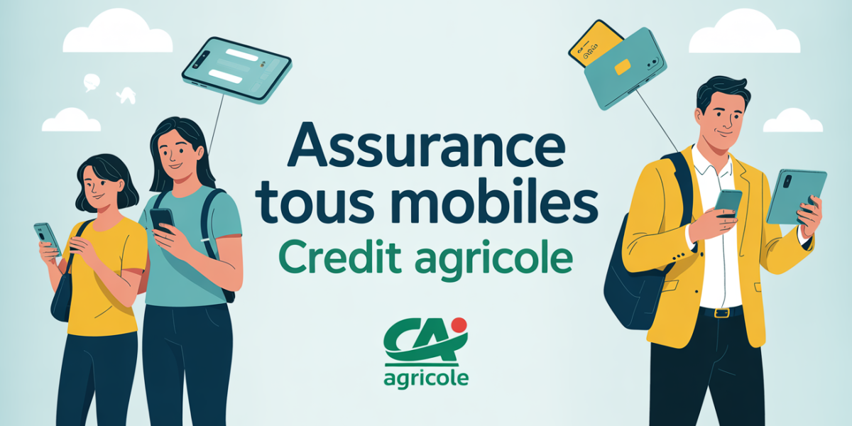 assurance tous mobiles credit agricole illustration famille et professionnel appareils