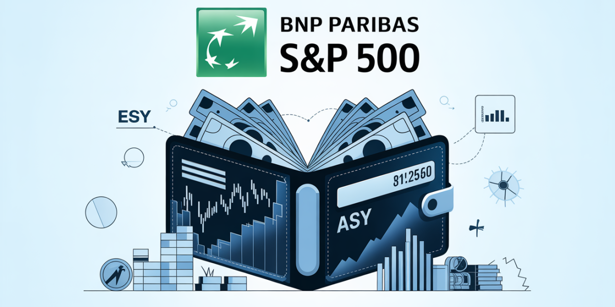 Illustration portefeuille BNP Paribas Easy S&P 500, billets et graphiques