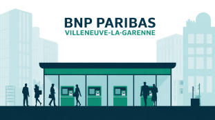 agence bnp paribas villeneuve la garenne illustration urbaine