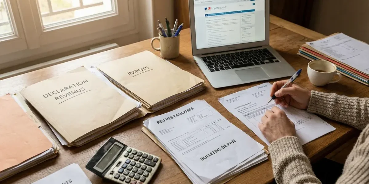 bureau organise declaration impots ligne 14 dossiers calculatrice