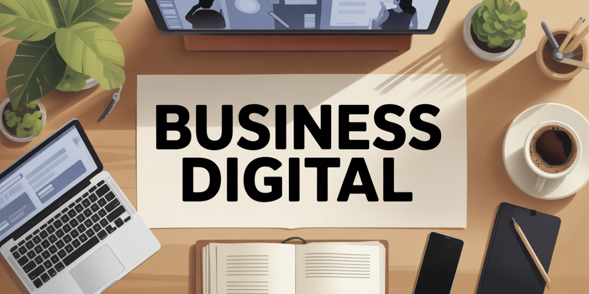 Bureau moderne avec ordinateur et accessoires business digital