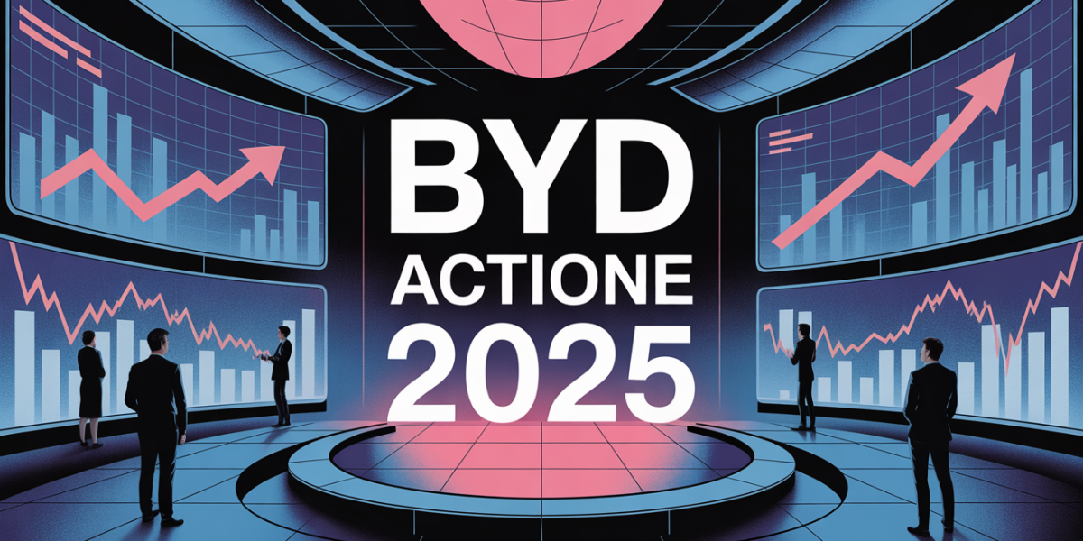 Illustration BYD actions 2025 place boursière futuriste