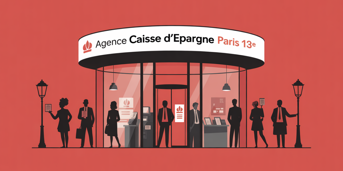 agence caisse d'epargne paris 13e illustration stylisee