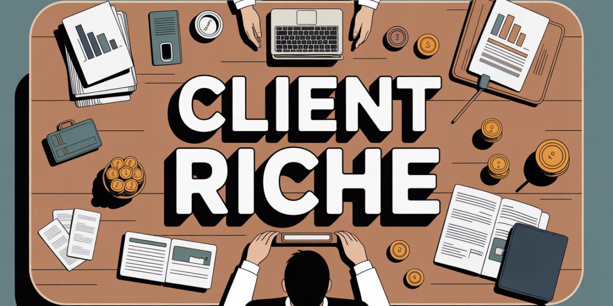 Image bureau banque, graphique seuil client riche