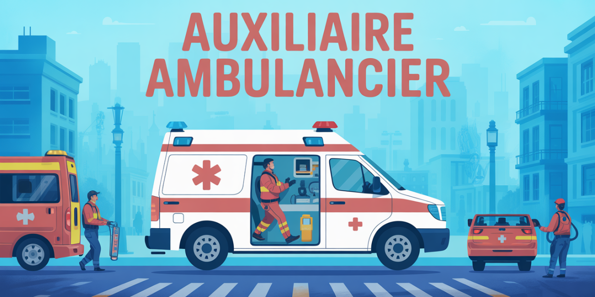 Illustration ambulance comment devenir auxiliaire ambulancier