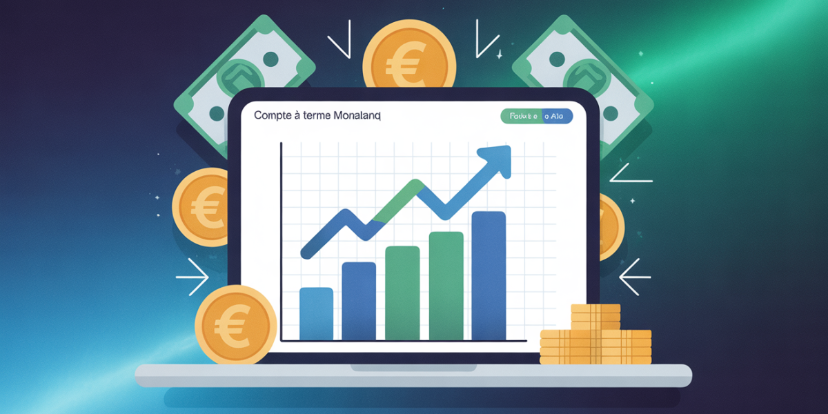 Illustration Compte a Terme Monabanq tablette graphique croissance taux