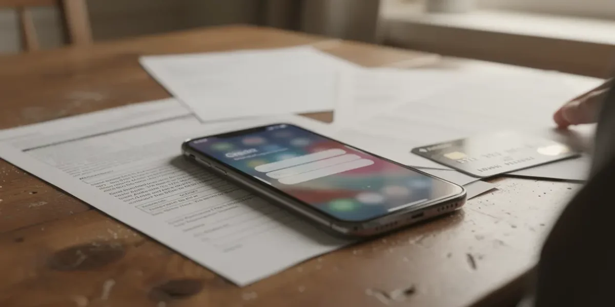 credit instantane demande sur smartphone table