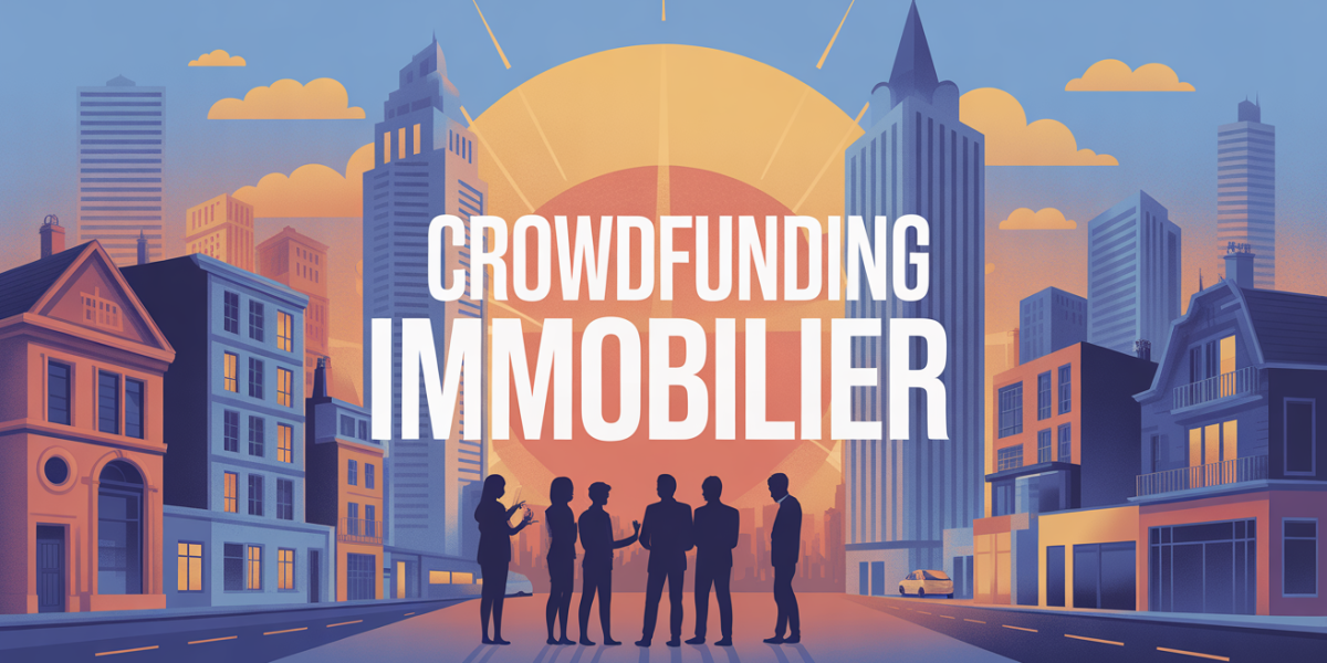 Illustration ville moderne crowdfunding immobilier investisseurs