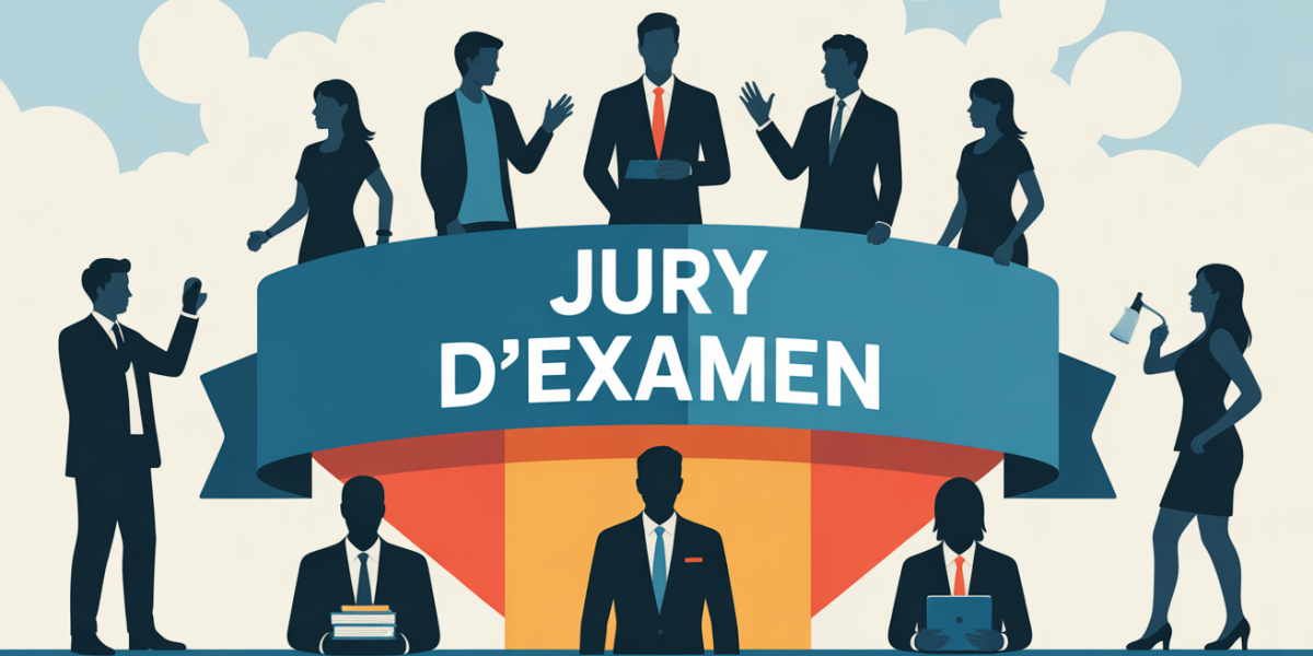 tableau jury d'examen silhouettes échange