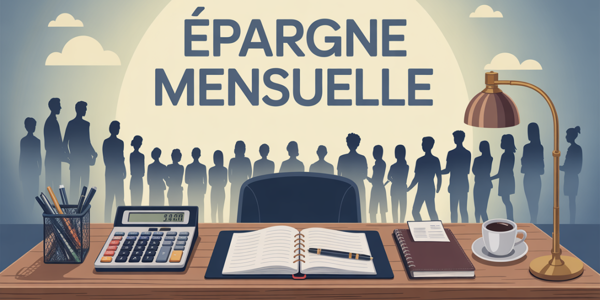 Bureau moderne epargne mensuelle calculatrice cafe