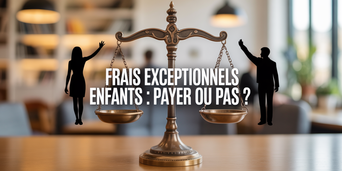 illustration frais exceptionnels enfant balance justice parents
