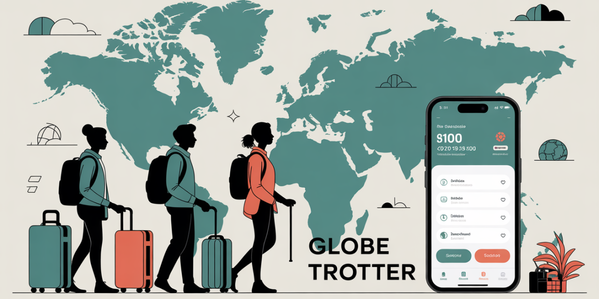 Illustration banque internationale Globe Trotter jeunes voyageurs