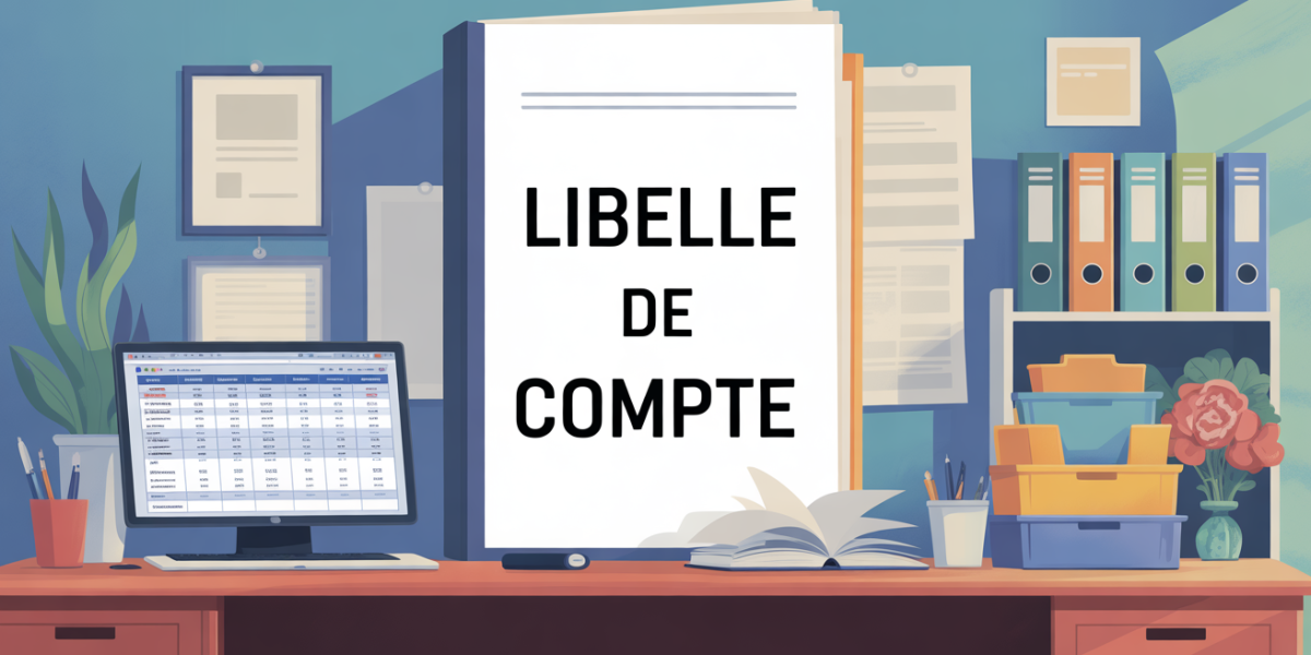 Illustration stylisee bureau avec libelle de compte