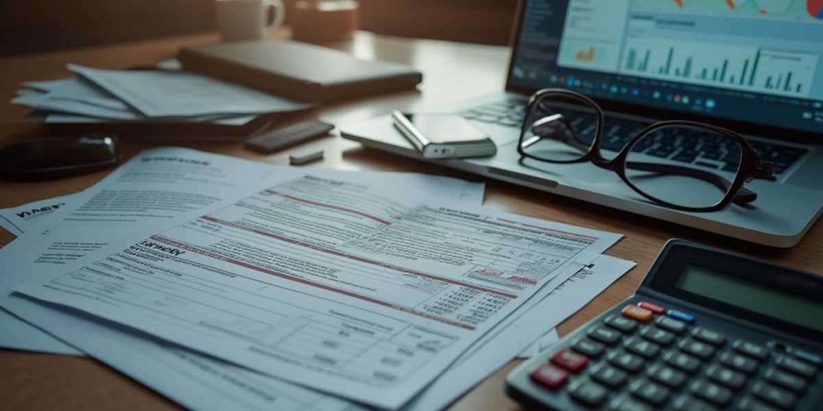 déclaration de revenus professionnels : formulaire de déclaration fiscale rempli avec un stylo