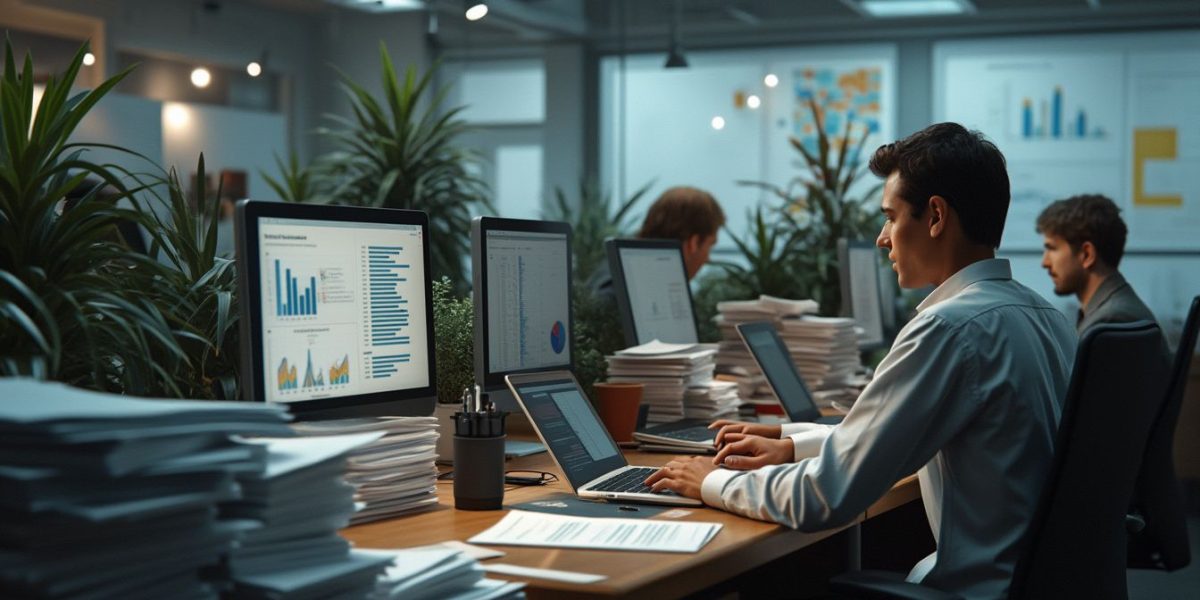 crédit d'impôt innovation : entrepreneur préparant un dossier administratif