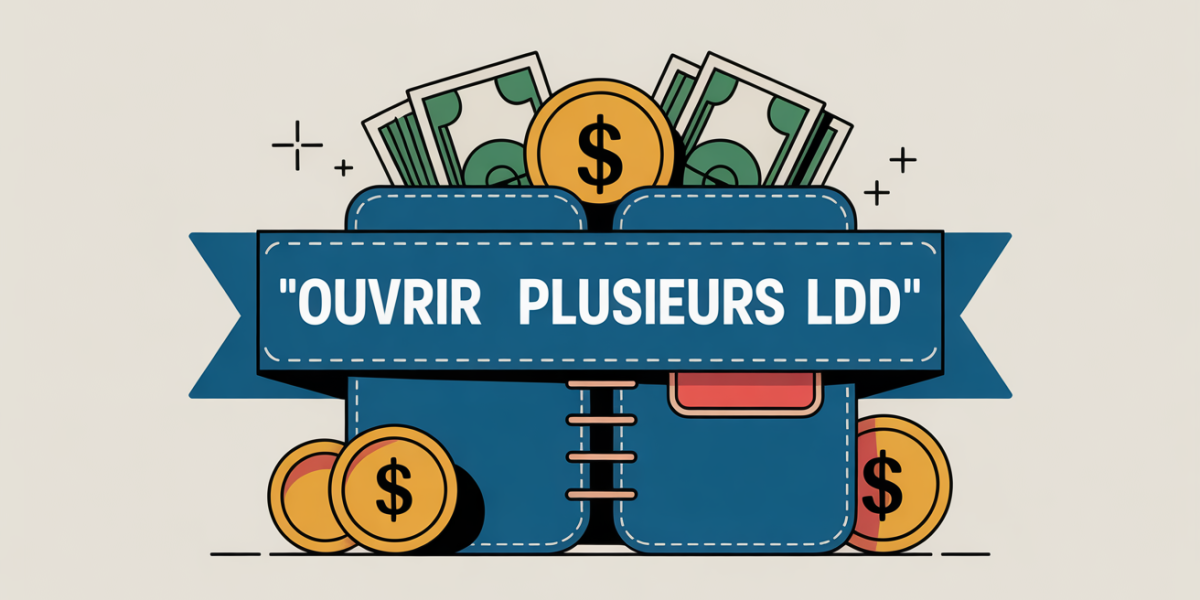 illustration carnet épargne et pièces ouvrir plusieurs ldd
