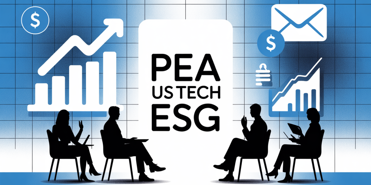 PEA US Tech ESG graphique fond abstrait enveloppe