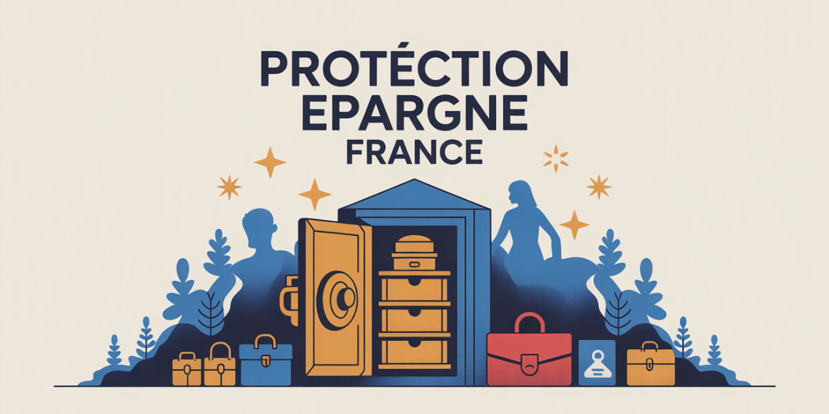 Coffre-fort ouvert avec boucliers symboles de securite epargne France
