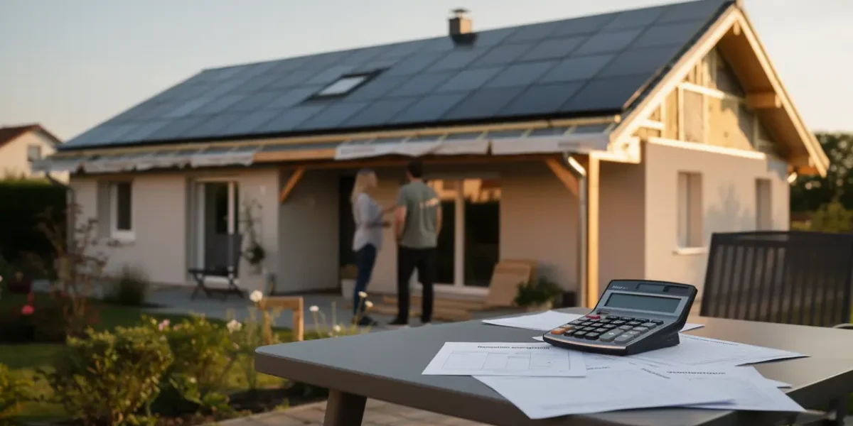 Maison moderne panneaux solaires rénovation énergétique