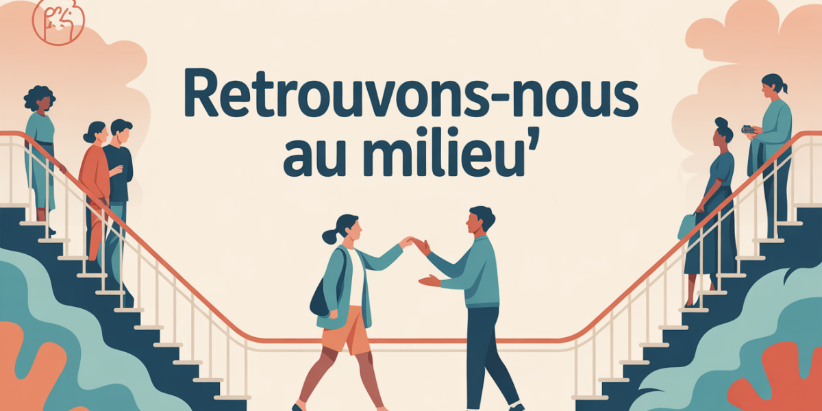 Pont et personnes face a face, harmonie relationnelle