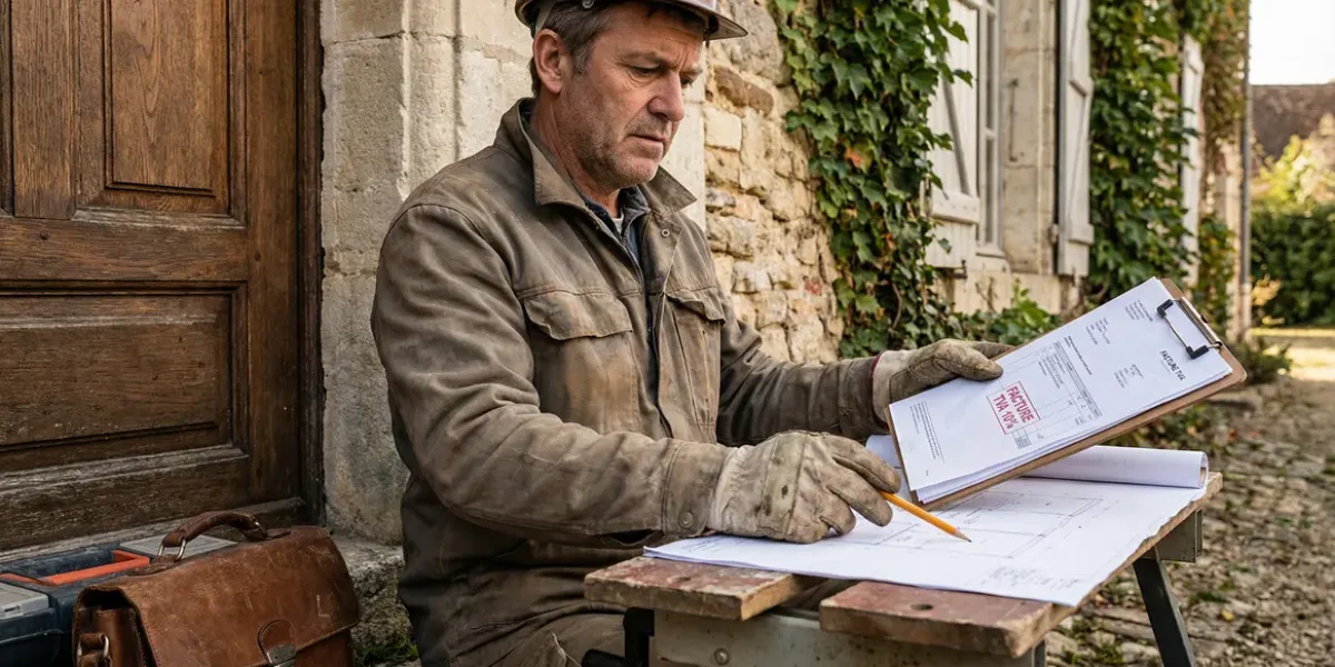 Artisan vérifie facture mention TVA 10 pourcent logement